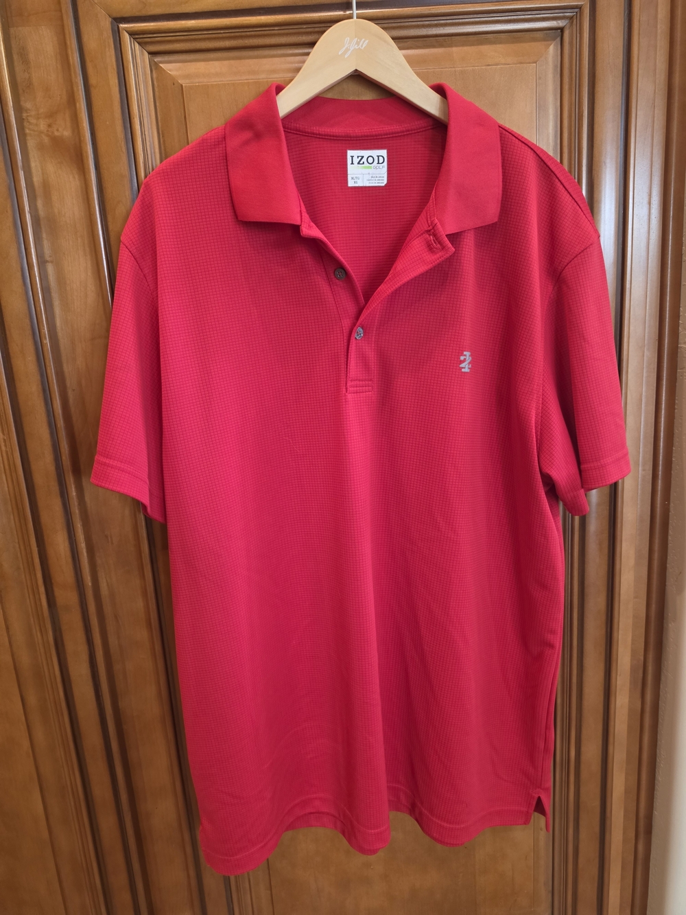 IZOD Golf Men’s Red Short-Sleeve Polo Shirt Lightweight Breathable XL EUC